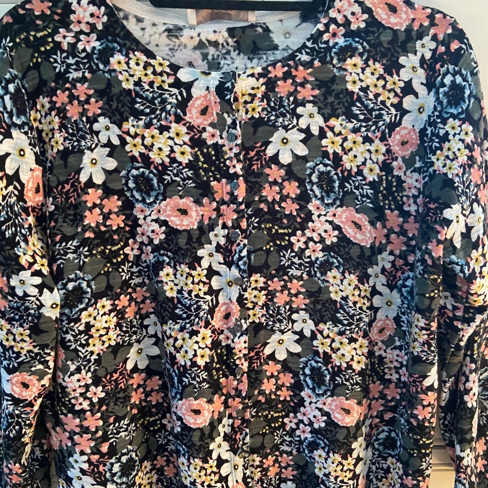 Loft Floral Cotton Cardigan